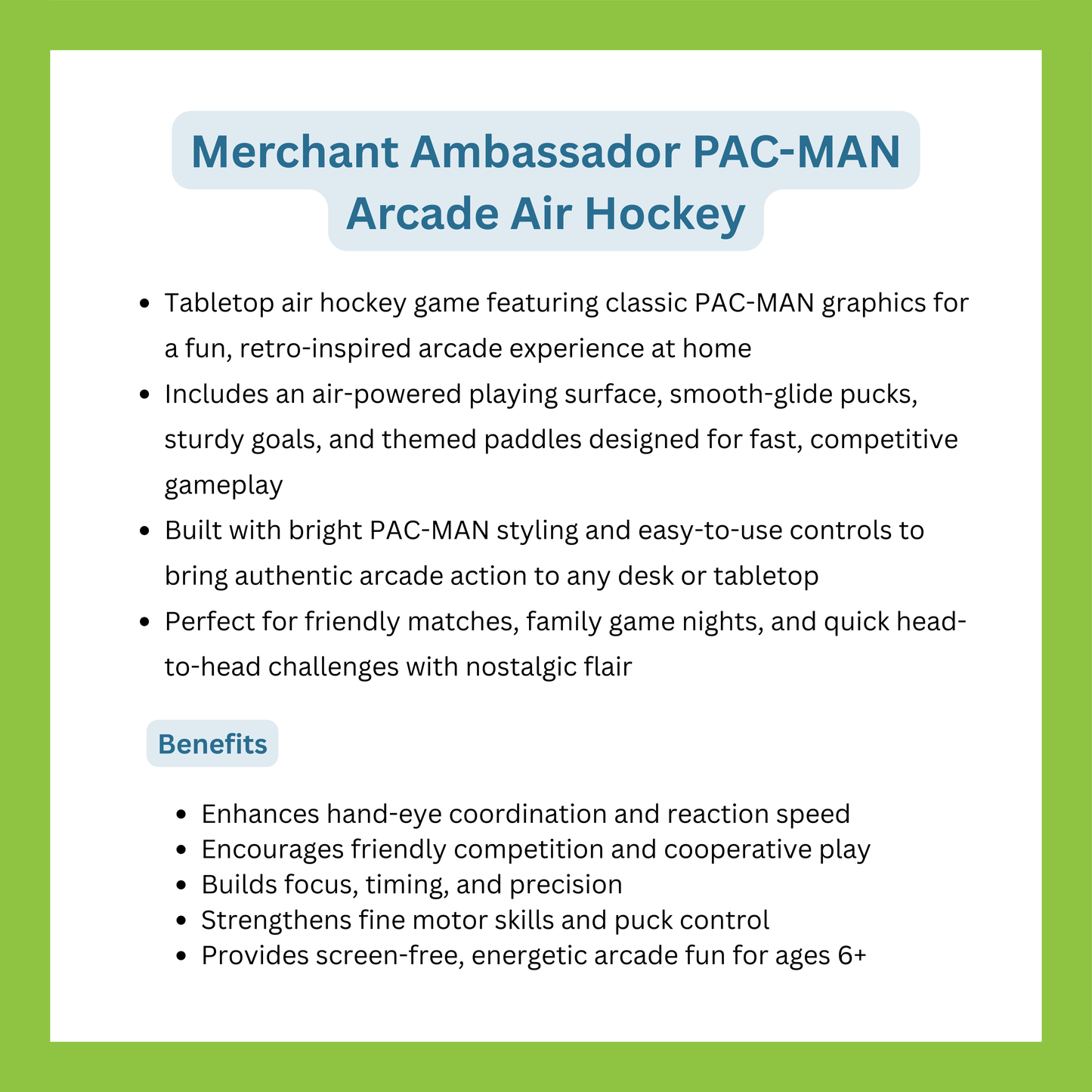 Merchant Ambassador Pac-Man Arcade Air Hockey