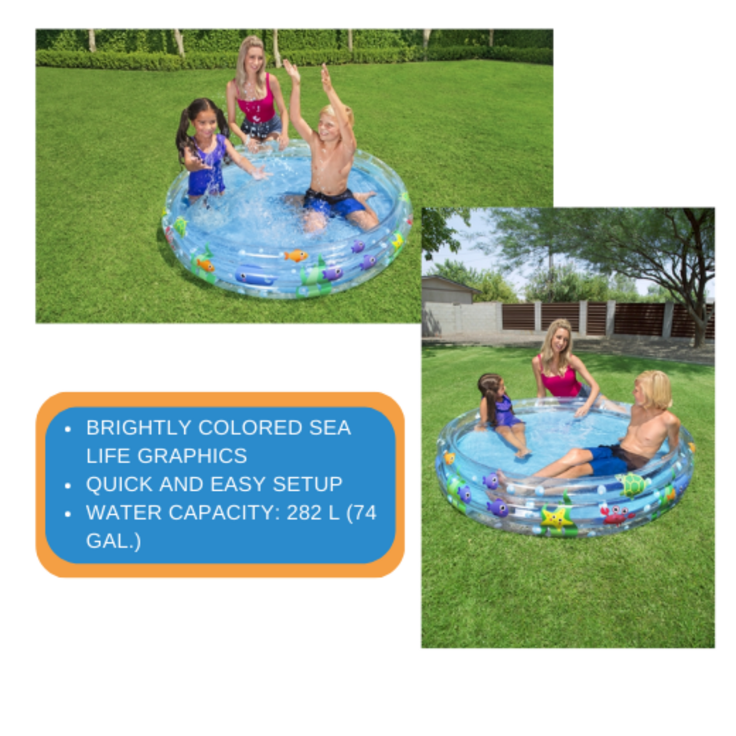 Bestway® Φ60" x H12"/Φ1.52m x H30cm Deep Dive 3-Ring Pool