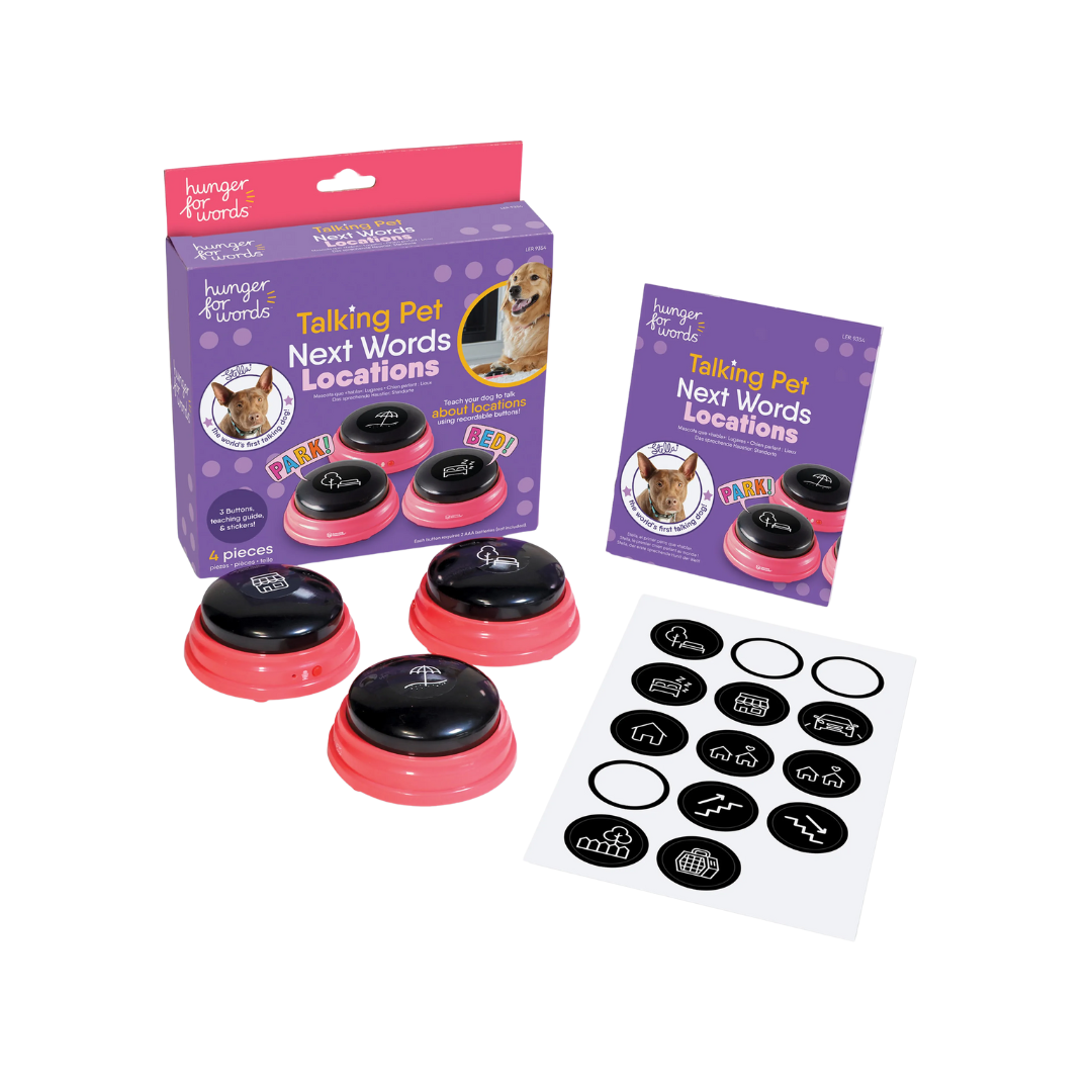 Ogapets Brightkins Talking Pet Next Words Locations Customizable Voice Buttons with Themed Stickers for Dog Training and Obedience Games Durable