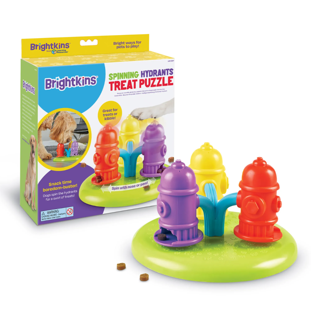 Ogapets Brightkins Spinning Hydrants Treat Puzzle - Durable, Pet-safe Materials, Easy to Clean for Dogs All Sizes