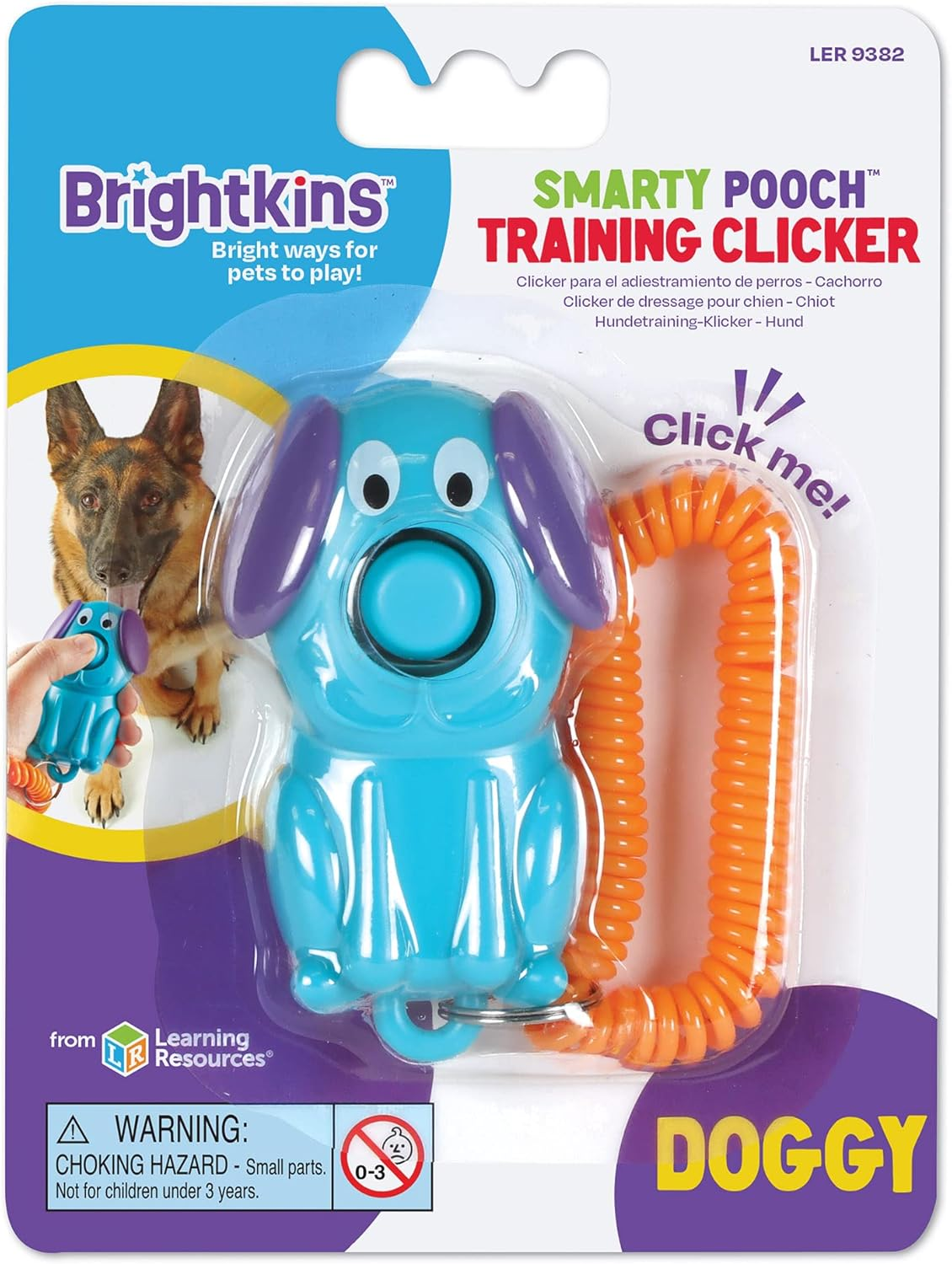 Ogapets Brightkins Smarty Pooch Training Clicker - Puppy Design, Durable, Portable with Coil Bracelet for On-The-Go Training