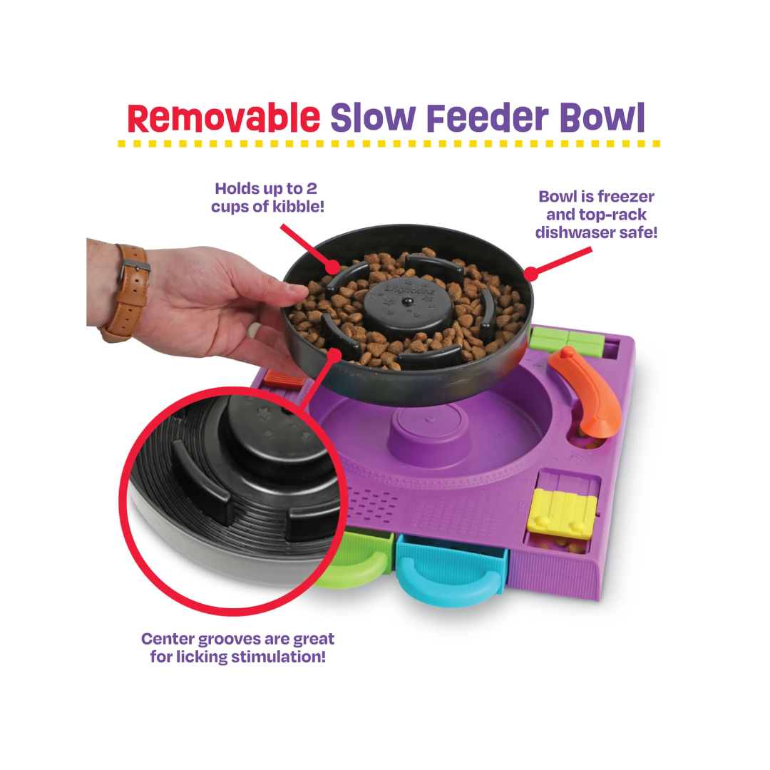 Ogapets Brightkins DJ Doggo Puzzle Feeder - 2-in-1 Treat & Slow Feeder with 11 Hidden Compartments