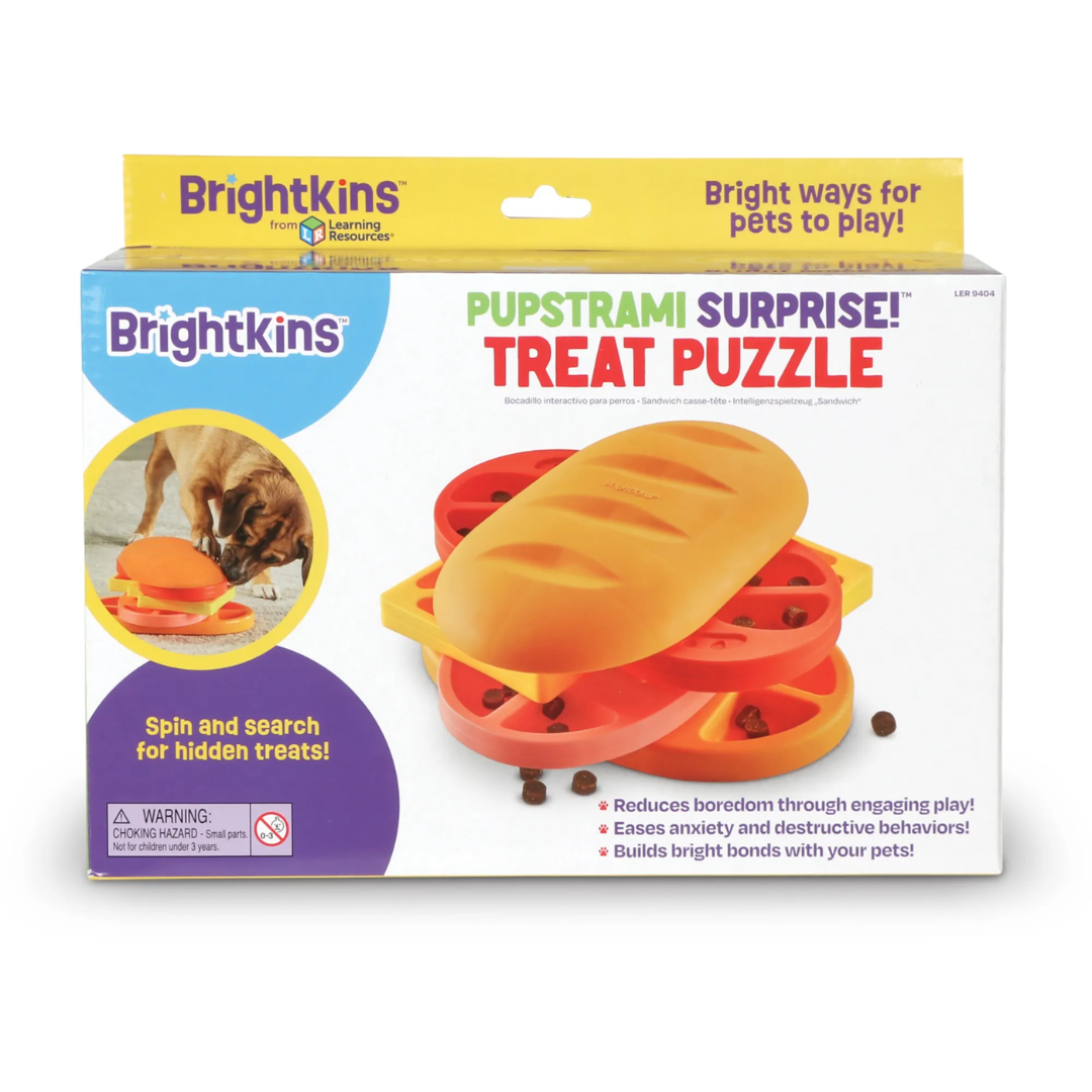 Ogapets Brightkins Pupstrami Surprise Treat Puzzle - Interactive Dog Toy with 16 Hidden Compartments for Brain-Boosting Mealtime Fun