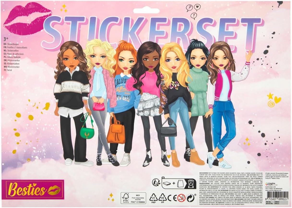 BESTIES Mega sticker set 26x35,5cm over 300 pcs-14 sheets