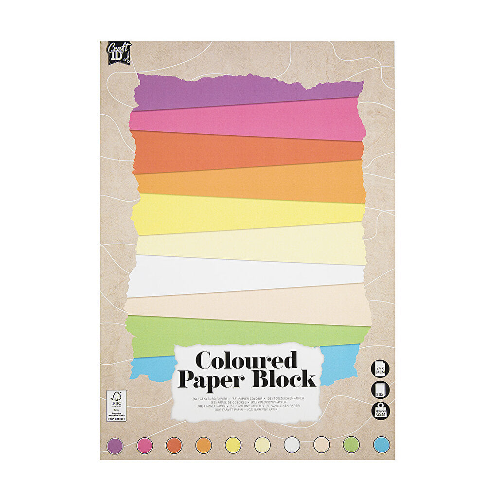 CRAFT ID PAPER BLOCK 24X34CM, 120/220 GSM, 20 SHEETS