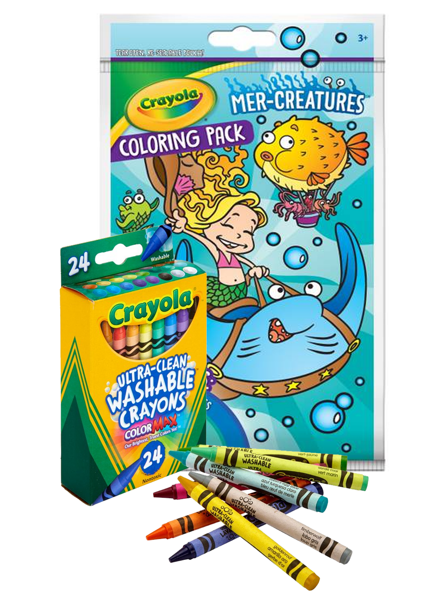 Crayola Asstd VC + 24ct Washable Travel Pack