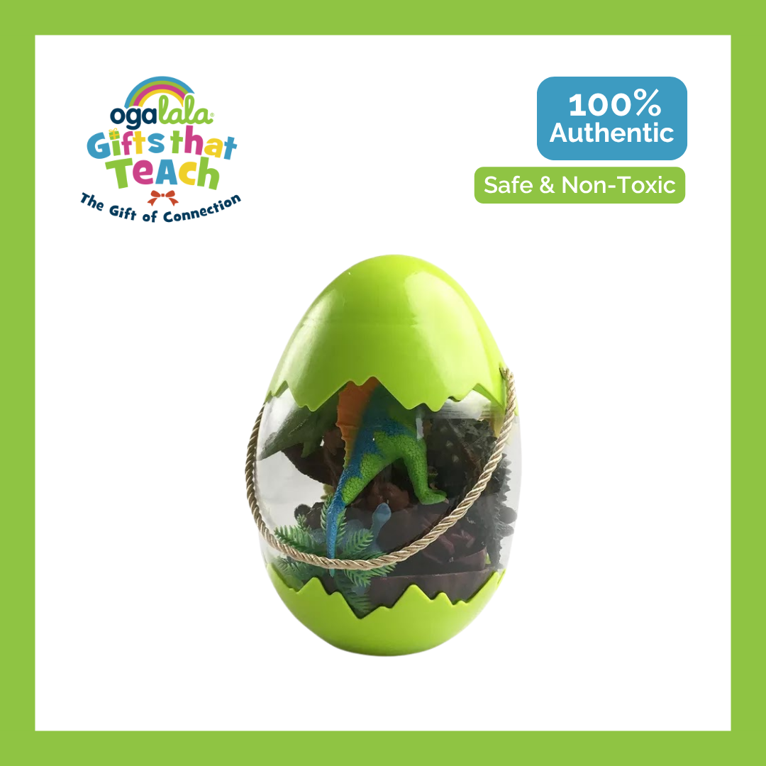 DINO STATE Dino Egg Container Toy Playset with 22 Prehistoric Accessories