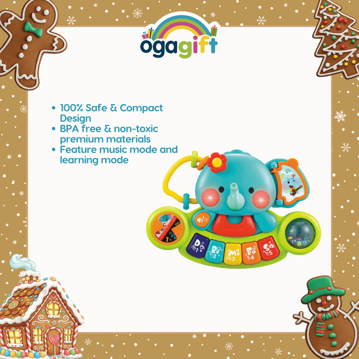 Kidshits 2-in-1 Musical Elephant Keyboard + Pigeon RPP Red Bottle 120ml Twinpack