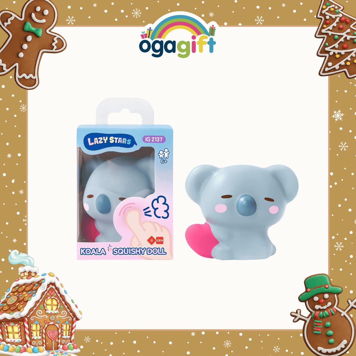 OGAGIFT BUNDLE KAWAII BUNDLE KOALA SQUISHY DOLL IG2137 + SKETCHBOOK IG1933 + 6COLOR PEN IG5053