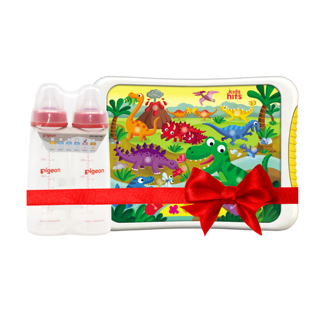 Kids Hits Dino Friends Hit Pad and Pigeon RPP Red Bottle (L) 240ml Twin Pack