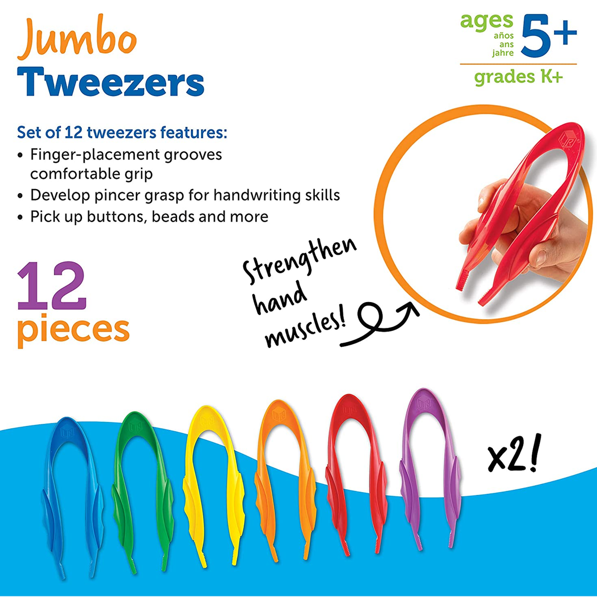 Learning Resources Jumbo Tweezers, Set of 12 Ogalala World