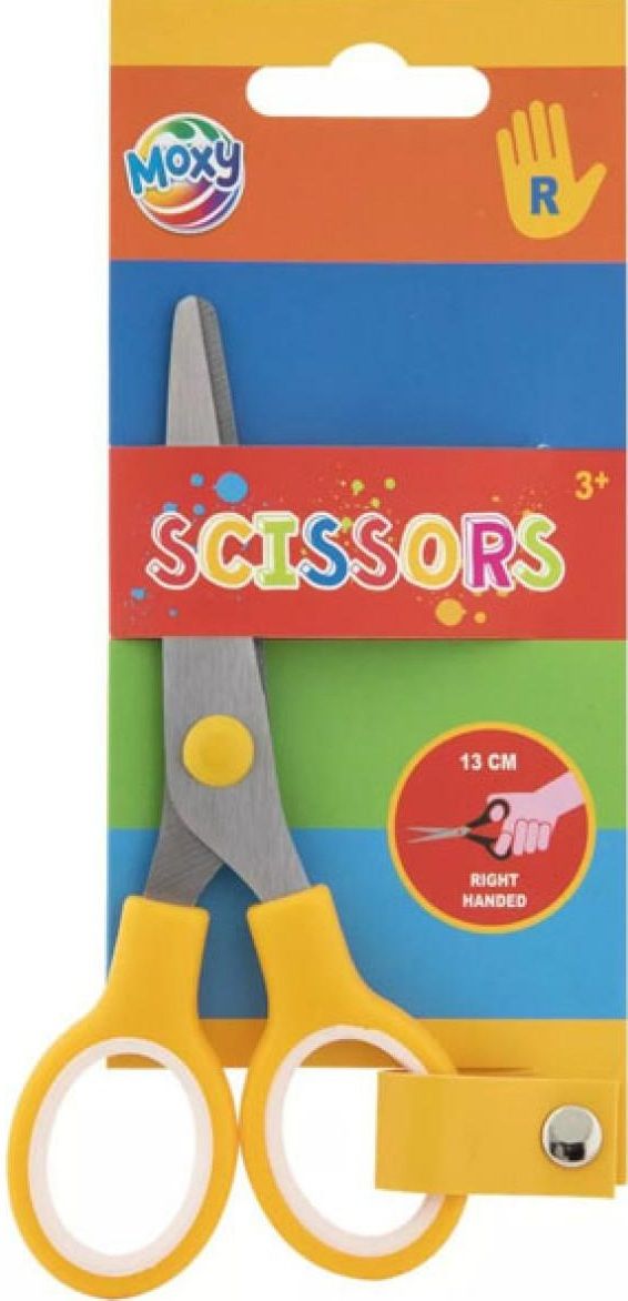MOXY SCISSORS RIGHT HANDED, 13CM, YELLOW HANDLE