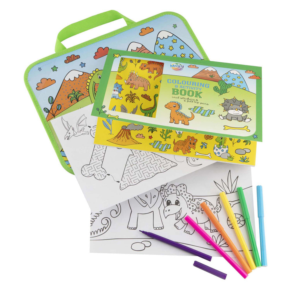 MOXY TRAVELTRAY INCL. COLOURING & ACTIVITY BOOK DINOSAUR