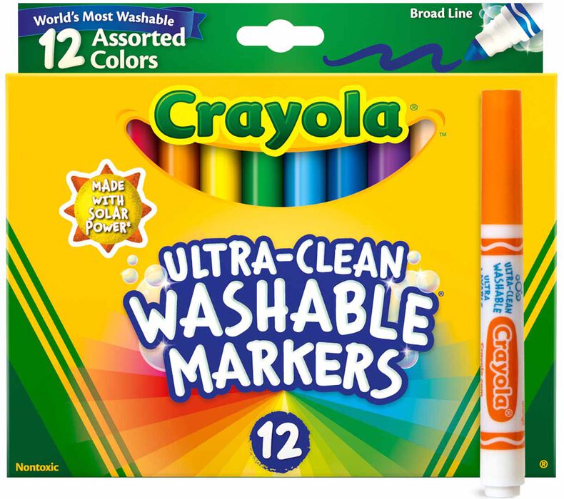 Crayola 12 ct. Ultra-Clean Washable Broadline Markers - Asstd