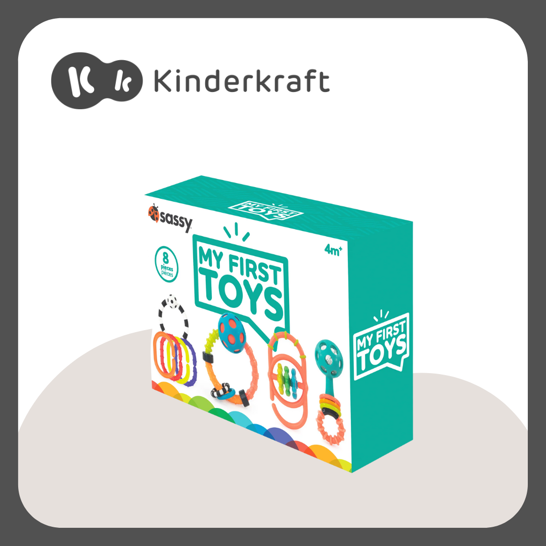 Kinderkraft Apino Stroller Grey and Tiny love My 1st Toys Gift Set