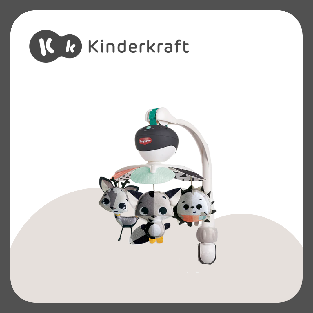 Kinderkraft Playard NesteUP Dark Grey and Tiny love Take Along Mobile B&W