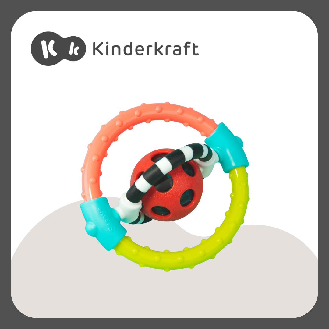 Kinderkraft Rocker Napper Lumi 2, Sassy Spin & Chew Ring Rattle and Pigeon Hand & Mouth 60's