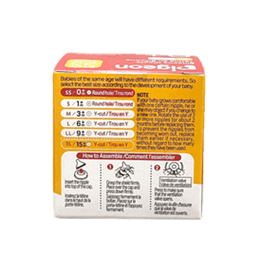 Pigeon Official - New and Improved Wide Neck Nipple Slow flow (SS) for Newborn 1pc per box 0+