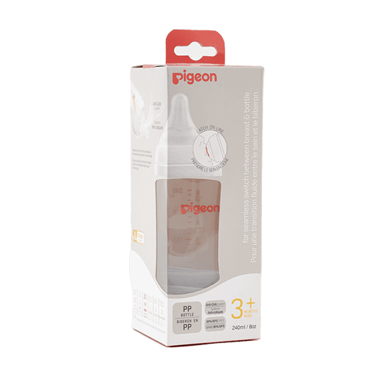 Pigeon Official - WN3 Wide Neck Bottle 240ml for newborn 3+ Months, an ...