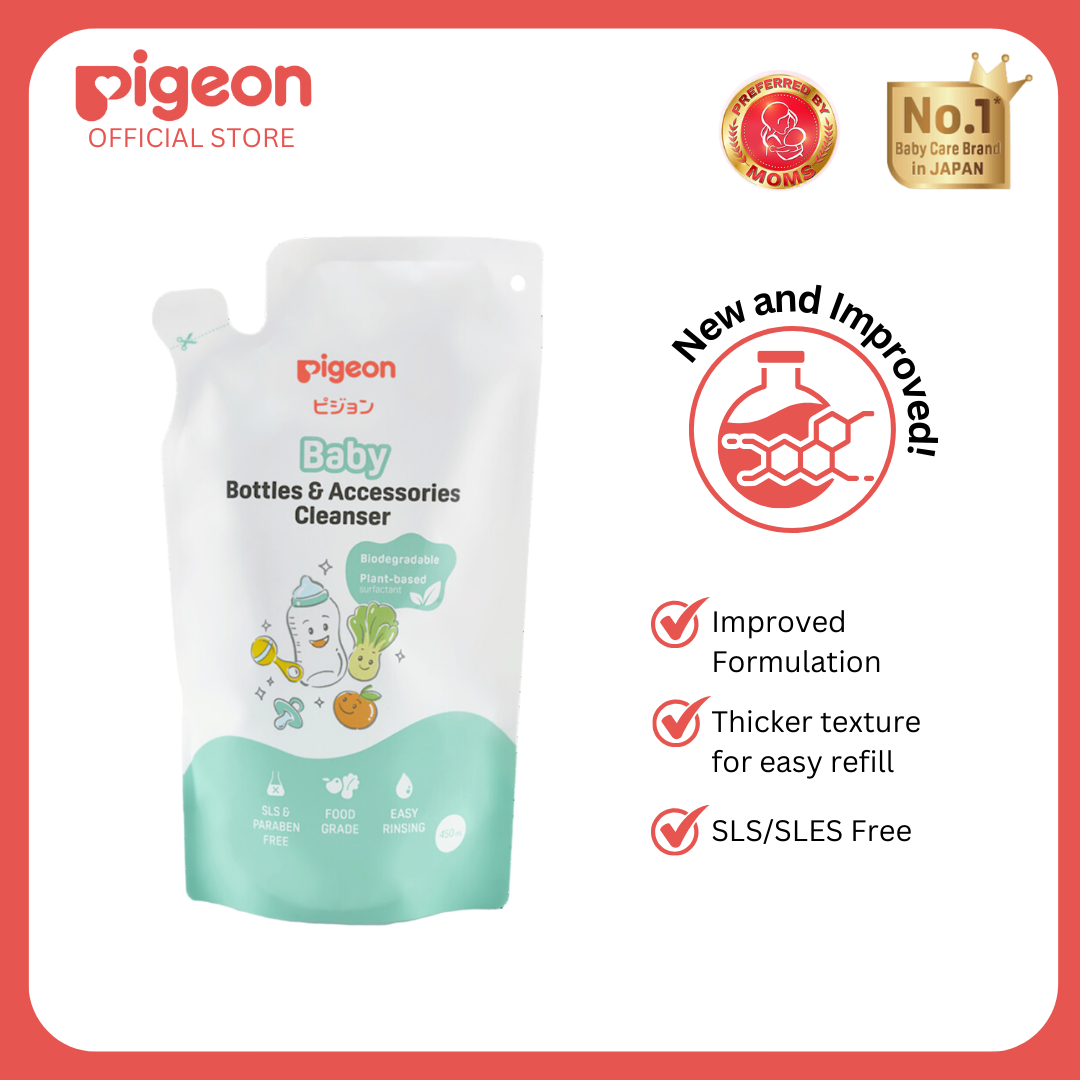Pigeon Liquid Cleanser and Liquid Detergent Refill Bundle - Safe for babies, Can be used for fruits & veggies, Food Grade, Paraben Free, Dermatologically Tested, Easy Rinsing, Non Toxic, SLS SLES Free