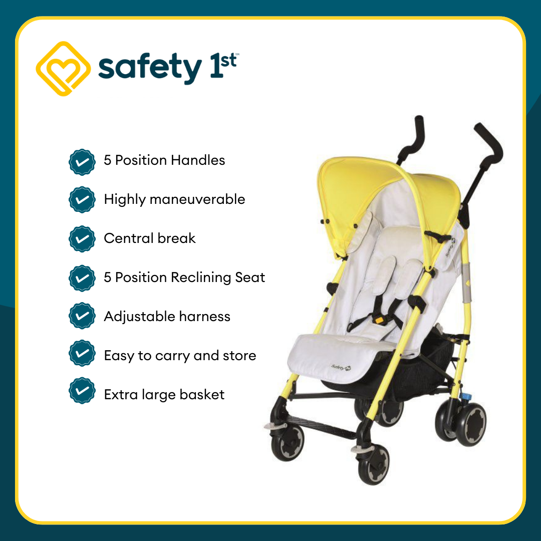 Safety 1st Compa'City Stroller for Travel with Sun Shade (Yellow and White)