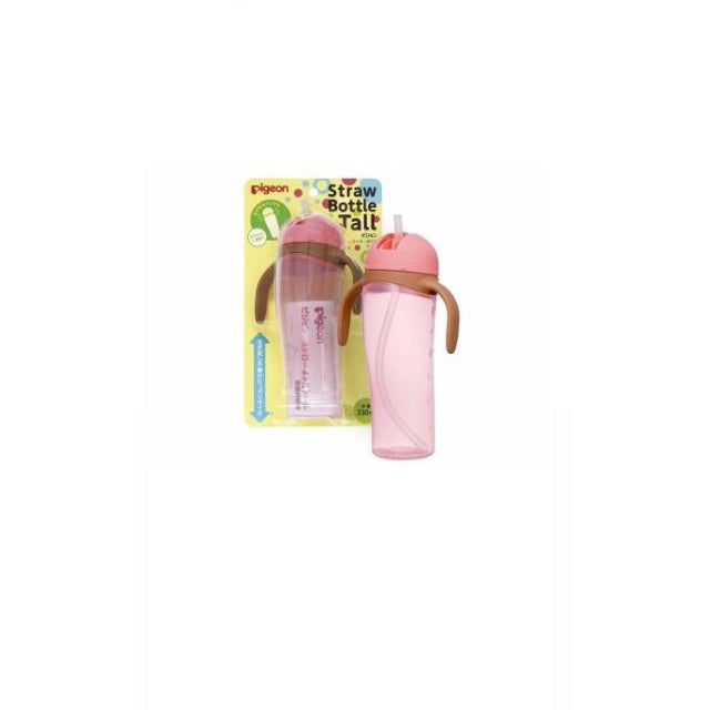 Pigeon Tall Straw Bottle (Pink)