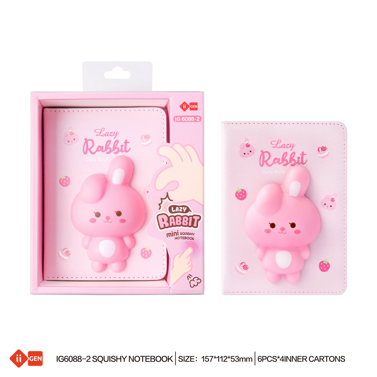LAZY STAR mini suqishy notebook(rabbit design)