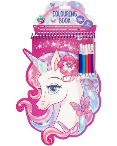 MOXY ANIMAL SHAPED COLOURING BOOK PINK
