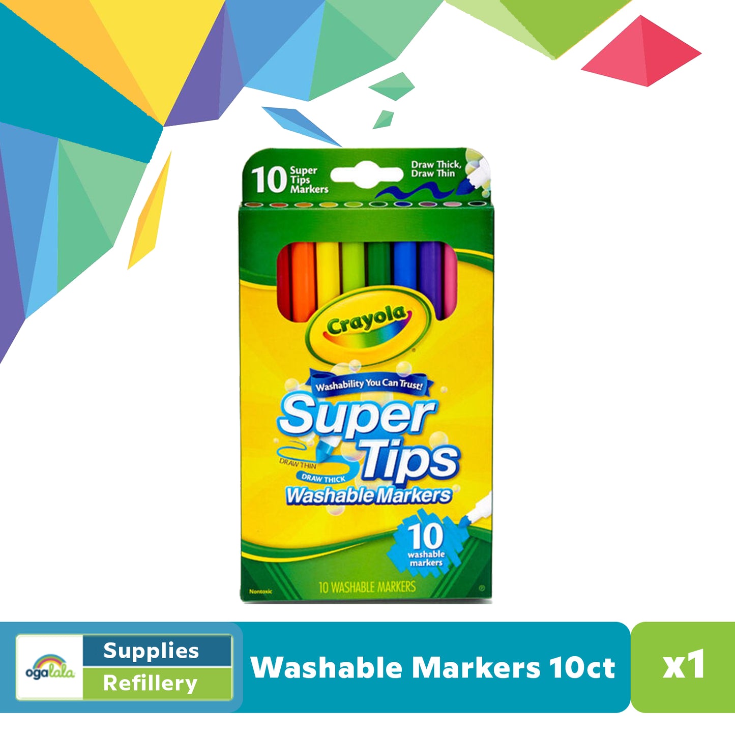 Crayola 18ct WS Kids Paint + 10ct Supertips + 16ct WS Crayons