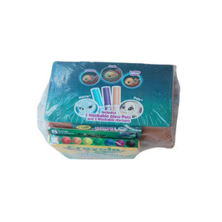 Crayola 8 Ct Ultra Clean Washable + Scribble Scrubbie Glow Ocean Treasure Chest