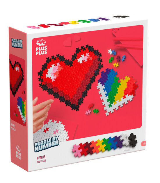 Plus Plus Puzzle By Number Hearts 250pcs