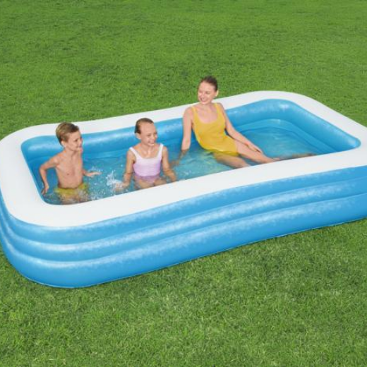 Bestway 10 x 72 x 56cm Deluxe Blue Rectangular Family Pool