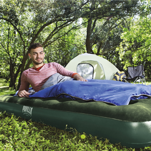 Bestway Flocked Air Bed (Double Size; Dark Green Color)