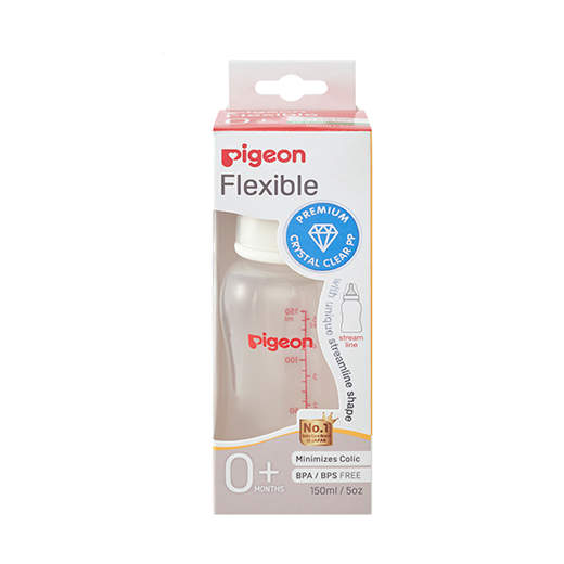 NEW Pigeon Official - PP Crystal Clear Streamline 150ml Slow Flow, 150ml, 0+ Months 2 pcs Anti Colic, No Nipple Confusion, BPA Free, Soft Flexible Nipples, Japan No. 1 Brand