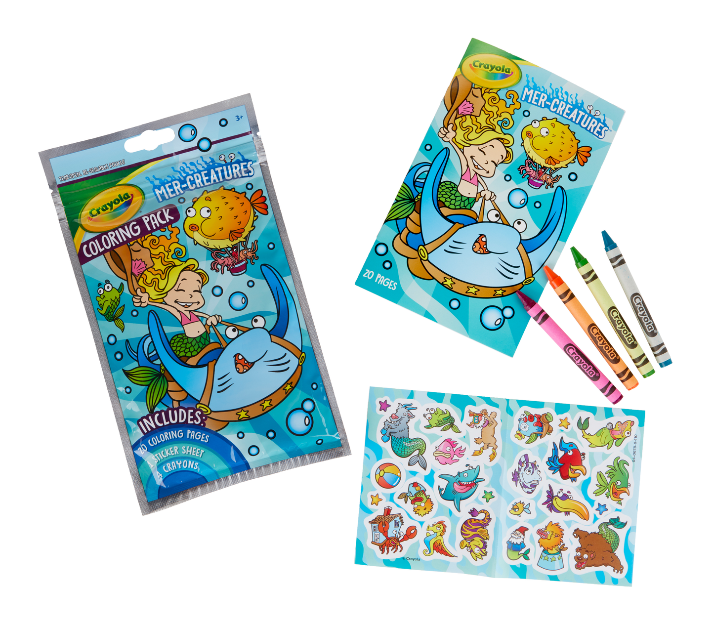 Coloring Pack With Crayons Mer Creatures