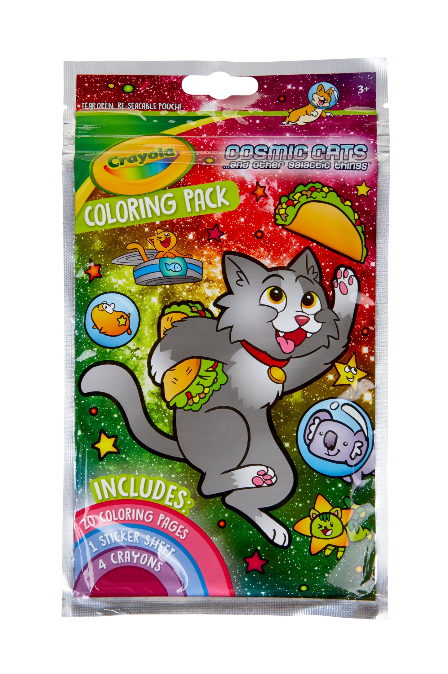 Coloring Pack With Crayons Cosmic Cats,18Pk