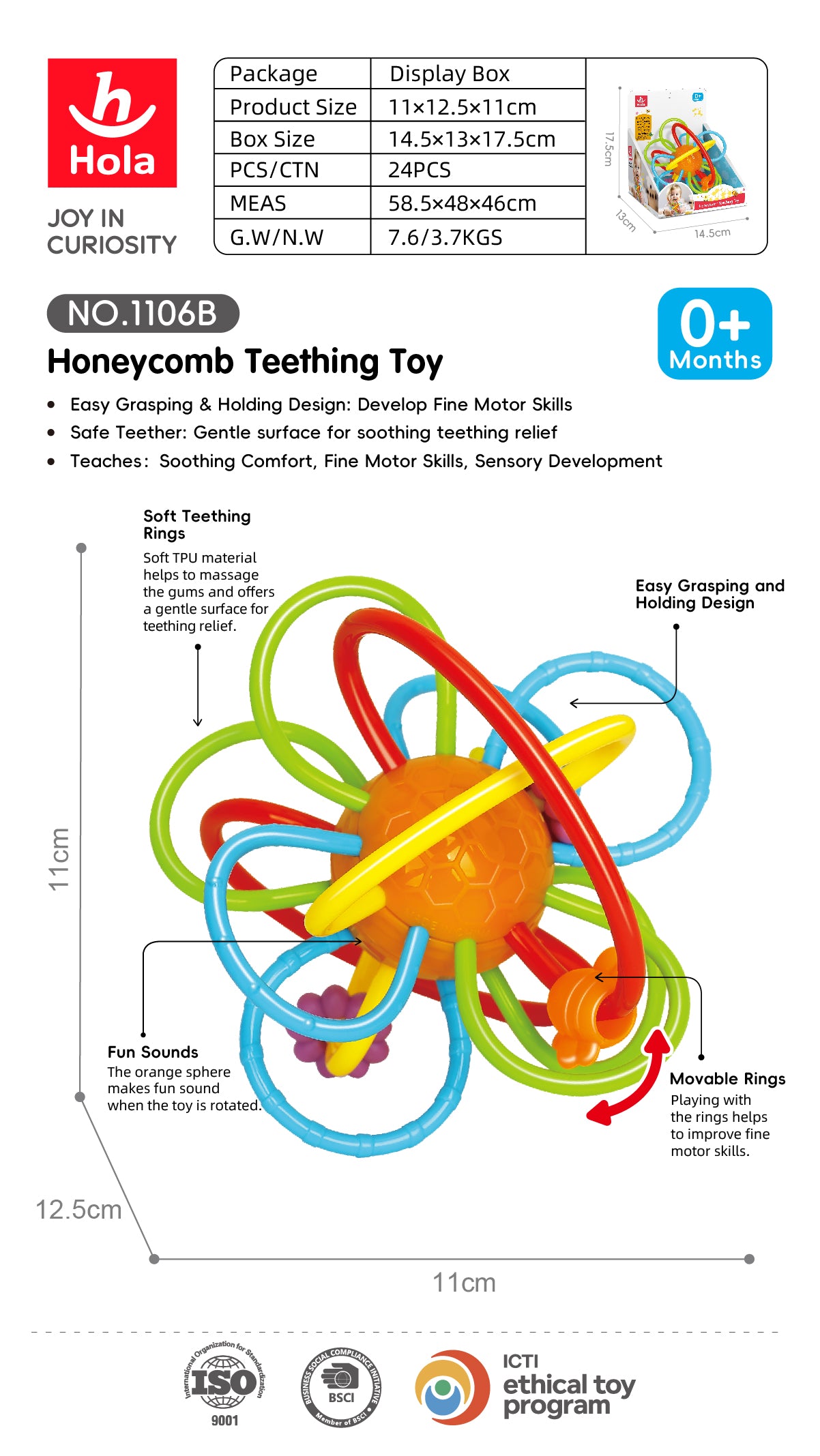 Hola Honeycomb Teething Toy
