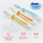 Pigeon Official - Training Toothbrush Set Lesson 1-3, 6-18+ Months, Soft Elastomer Brush Head, Ergonomic handle, BPA Free, Co-developed with Pediatric Dentist, Japan No. 1 Brand