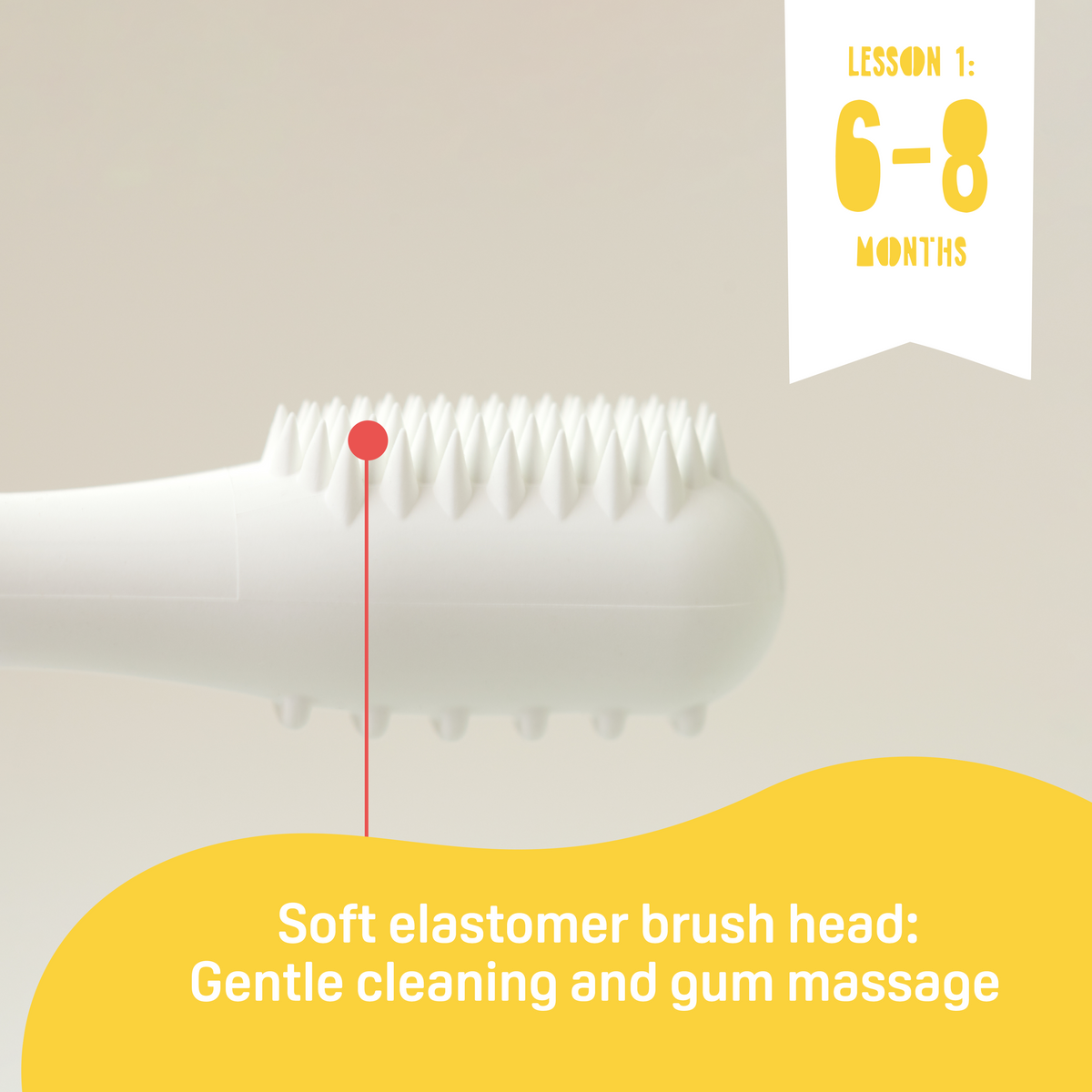 Pigeon Official - Training Toothbrush Set Lesson 1-3, 6-18+ Months, Soft Elastomer Brush Head, Ergonomic handle, BPA Free, Co-developed with Pediatric Dentist, Japan No. 1 Brand