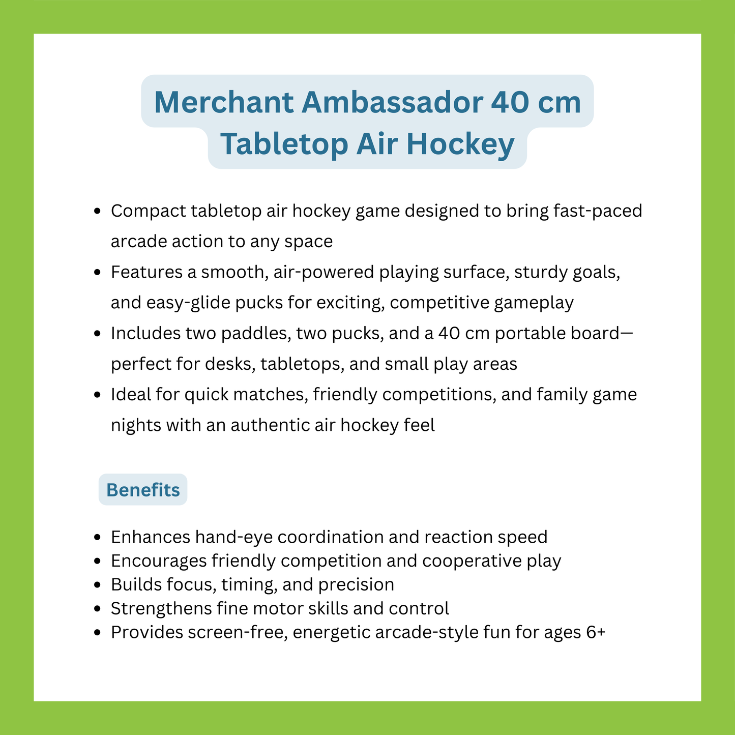 Merchant Ambassador 40 cm Tabletop Air Hockey