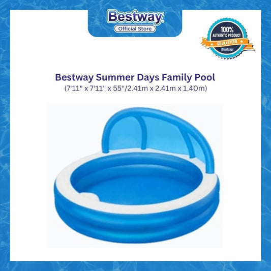Bestway 7'11" x 7'11" x 55"/2.41m x 2.41m x 1.40m Summer Days Family Pool