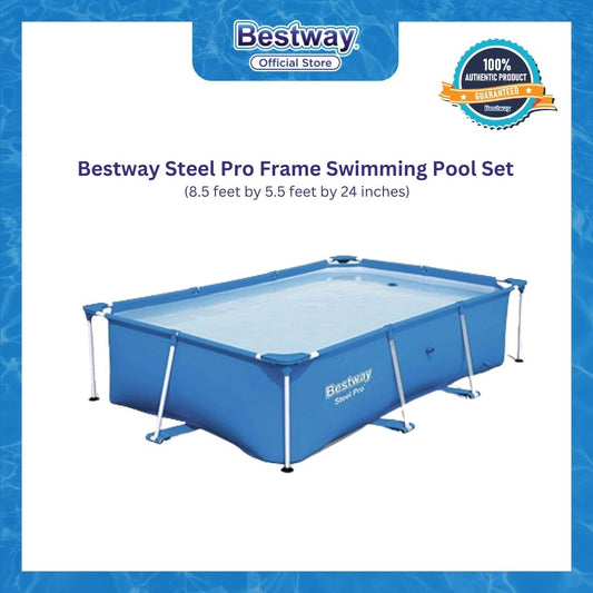 Bestway Steel Pro Frame Swimming Pool Set (8.5 feet by 5.5 feet by 24 inches)