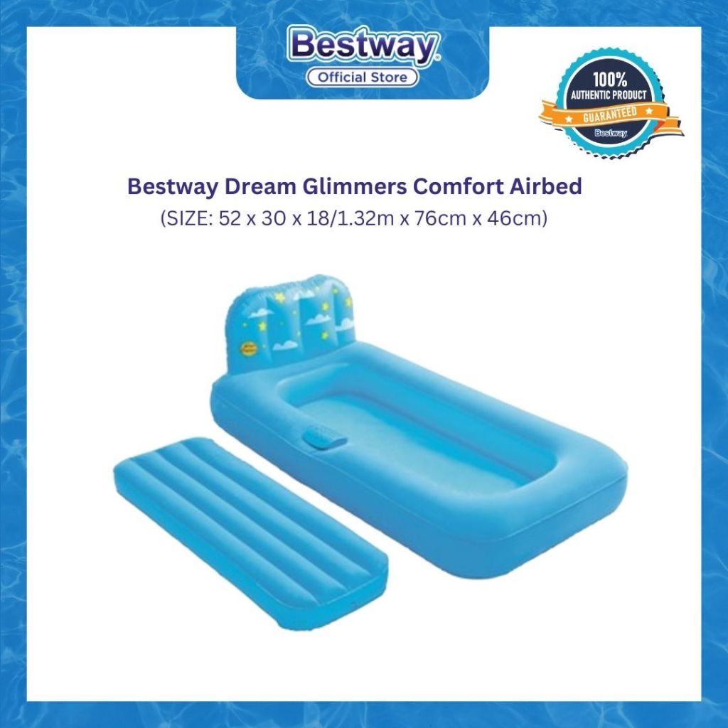 Bestway 52 x 30 x 18/1.32m x 76cm x 46cm Dream Glimmers Comfort Airbed