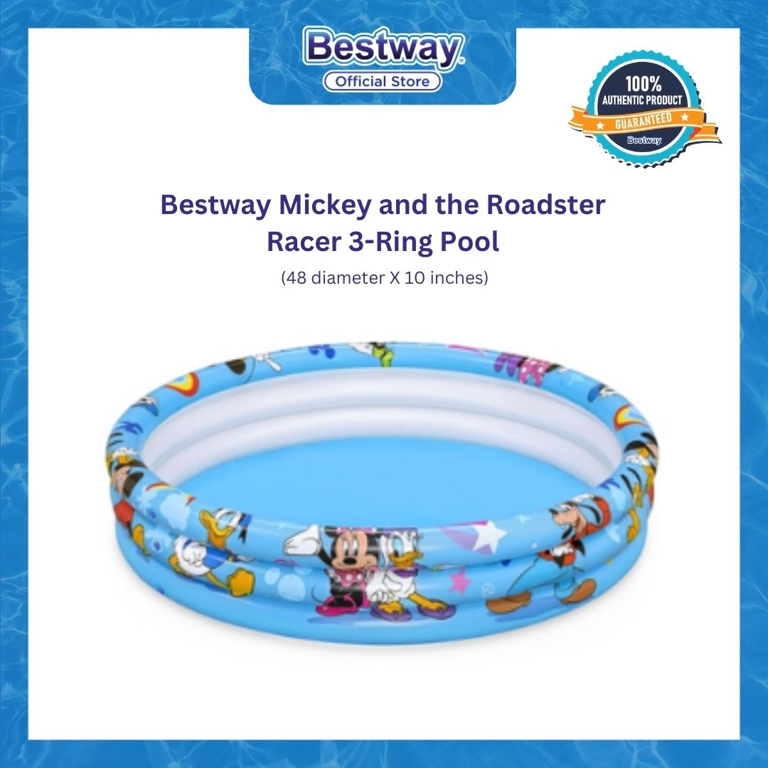 Bestway Mickey and the Roadster Racer  3-Ring Pool (48 diameter X 10 inches)