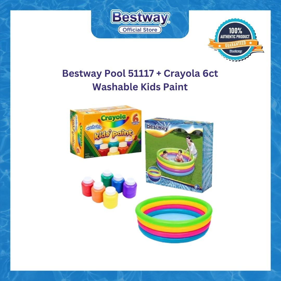 Bestway Pool 51117 + Crayola 6ct Washable Kids Paint