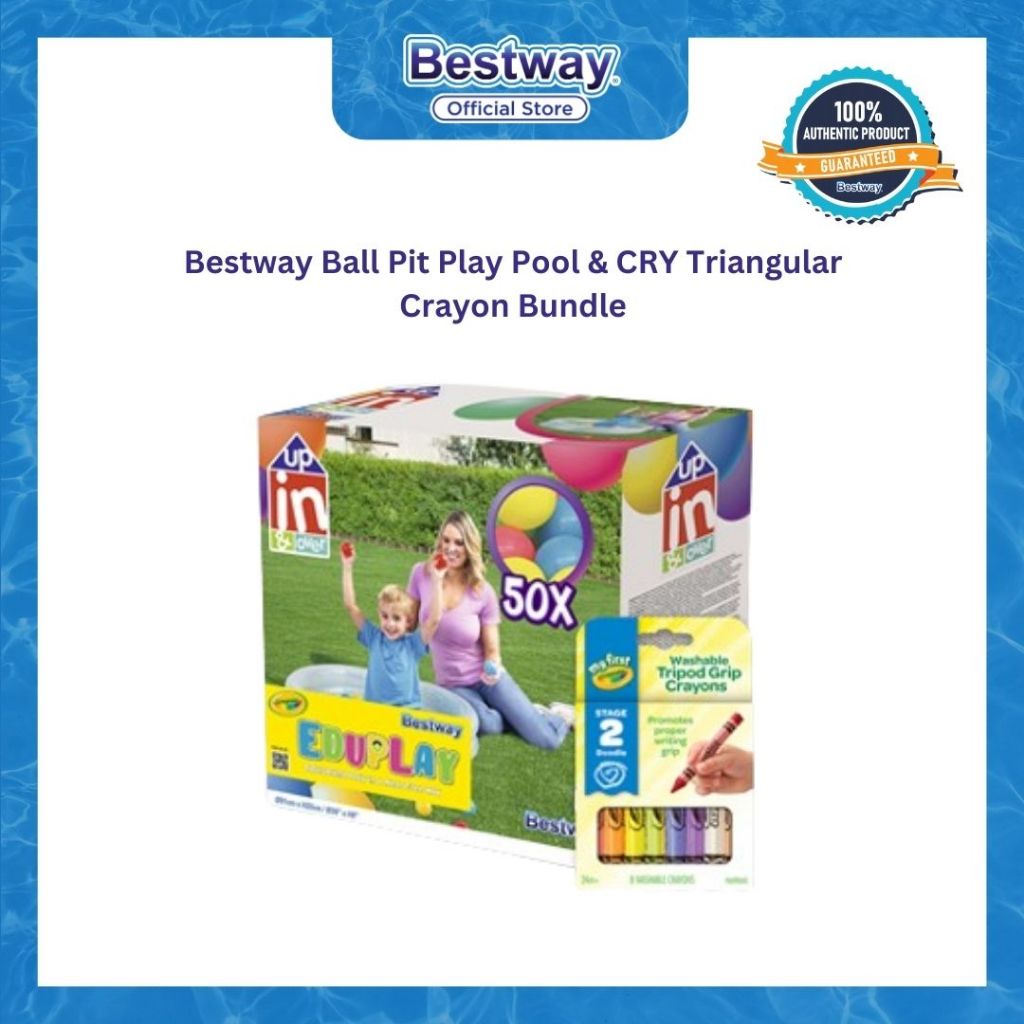Bestway Ball Pit Play Pool & CRY Triangular Crayon Bundle