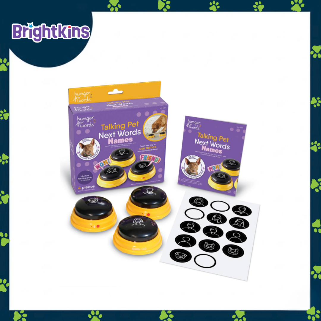 Ogapets Brightkins Talking Pet Next Words Names Buttons - 3 Recordable Speech Buttons for Easy Pet Communication & Training