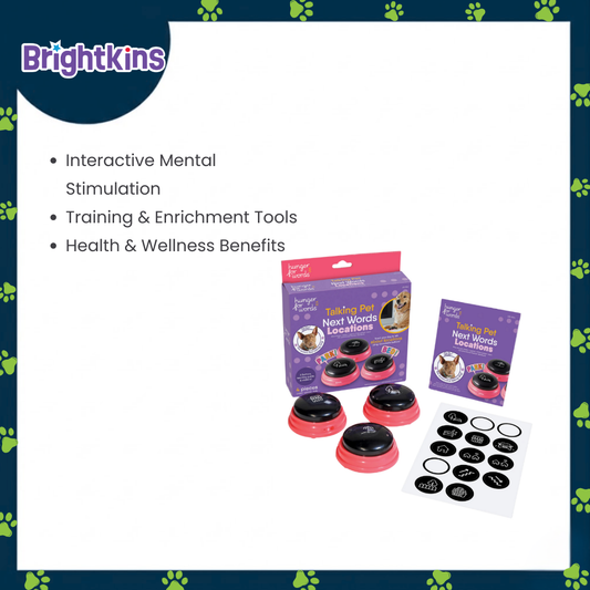 Ogapets Brightkins Talking Pet Next Words Locations Customizable Voice Buttons with Themed Stickers for Dog Training and Obedience Games Durable