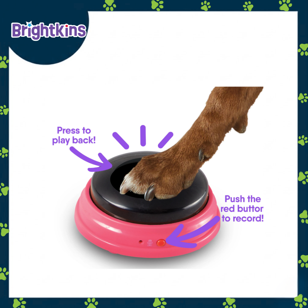 Ogapets Brightkins Talking Pet Next Words Locations Customizable Voice Buttons with Themed Stickers for Dog Training and Obedience Games Durable
