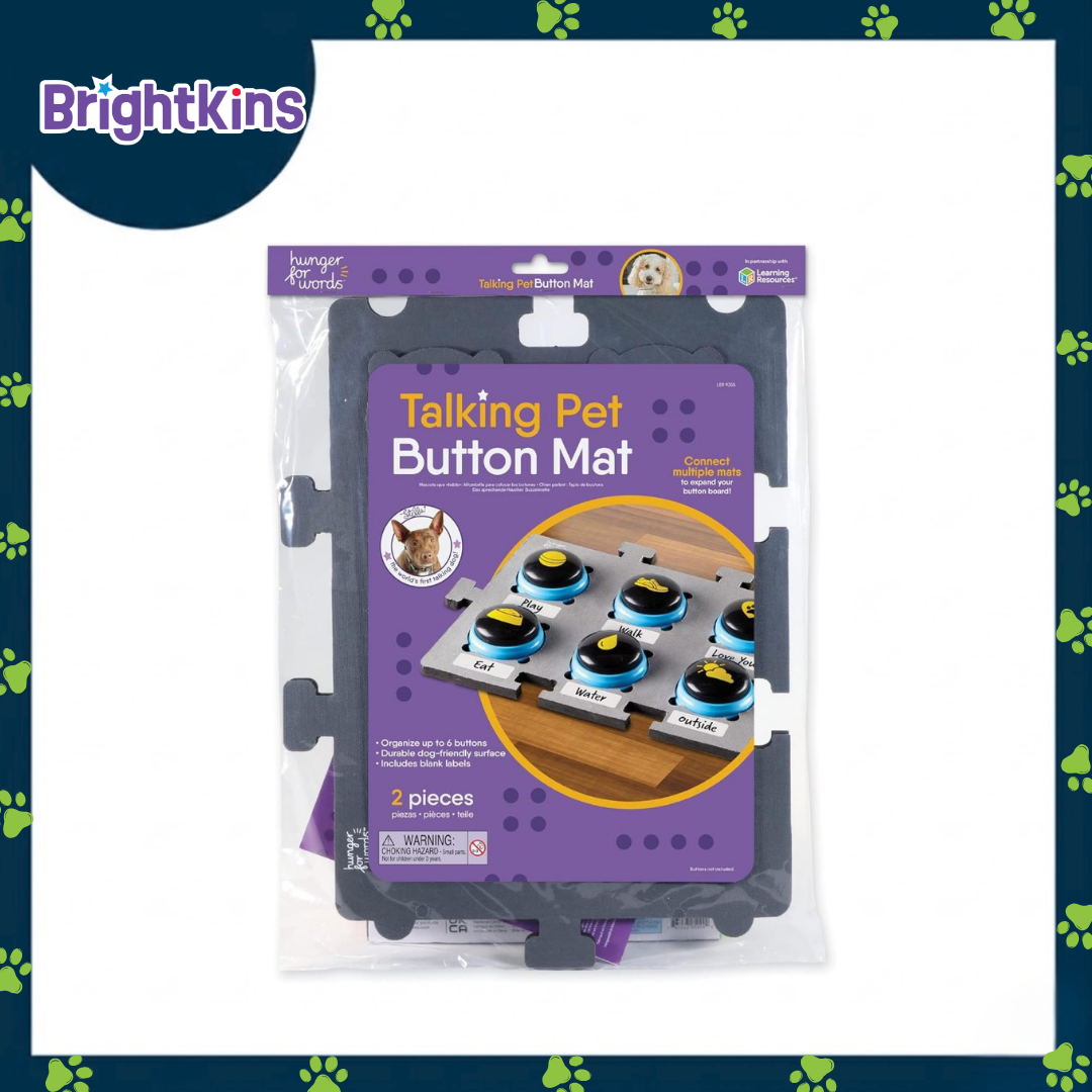 Ogapets Brightkins Talking Pet Button Mat - Durable, Pet-safe Foam, 6-Button Mat &1 sheet Customizable Labels